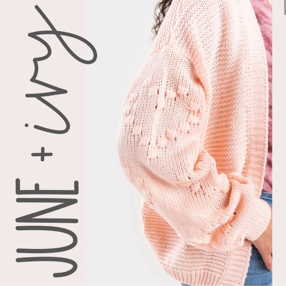 Francesca Pink Heart Cardigan Cottagecore Jun and Ivy Lightly Used